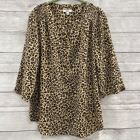 croft & barrow Tops - Leopard  Print Top